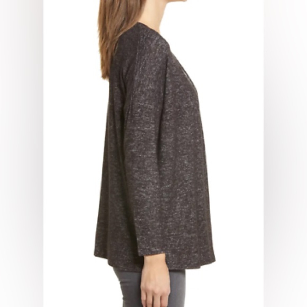 Bobeau Marled Hacci Cardigan S Small Raven Black Mix Open Front size XS - Picture 2 of 5